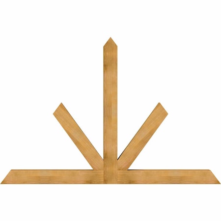 Ekena Millwork Saratoga Rough Sawn Timber Gable Bracket, Western Red Cedar, 96"W x 64"H x 6"D x 6"F, 16/12 Pitch GBW096X64X0606SAR00RWR